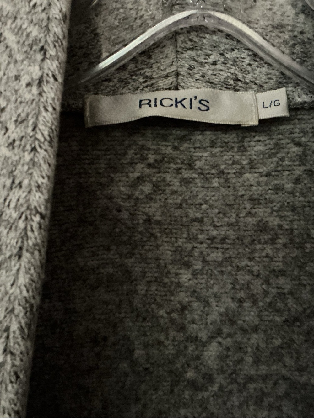 Ricki's Grey Open-Front Cardigan Sweater with Pockets - Picture 2 of 6